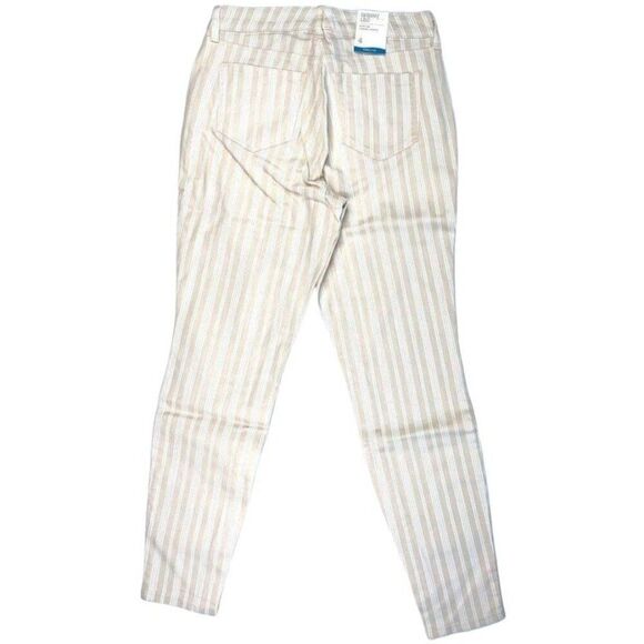 Style & Co Curvy Tummy Control Jeans Pale Pink  Beige Striped Skinny Sz‎ 12 NEW - Picture 3 of 14